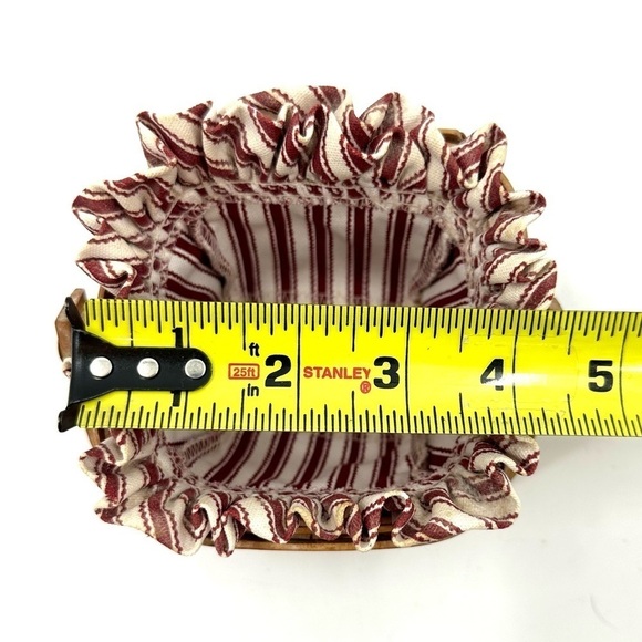 Vtg Longaberger Sweetheart Sentiments Basket 1995 Red Ticking Stripe Liner - Picture 11 of 14